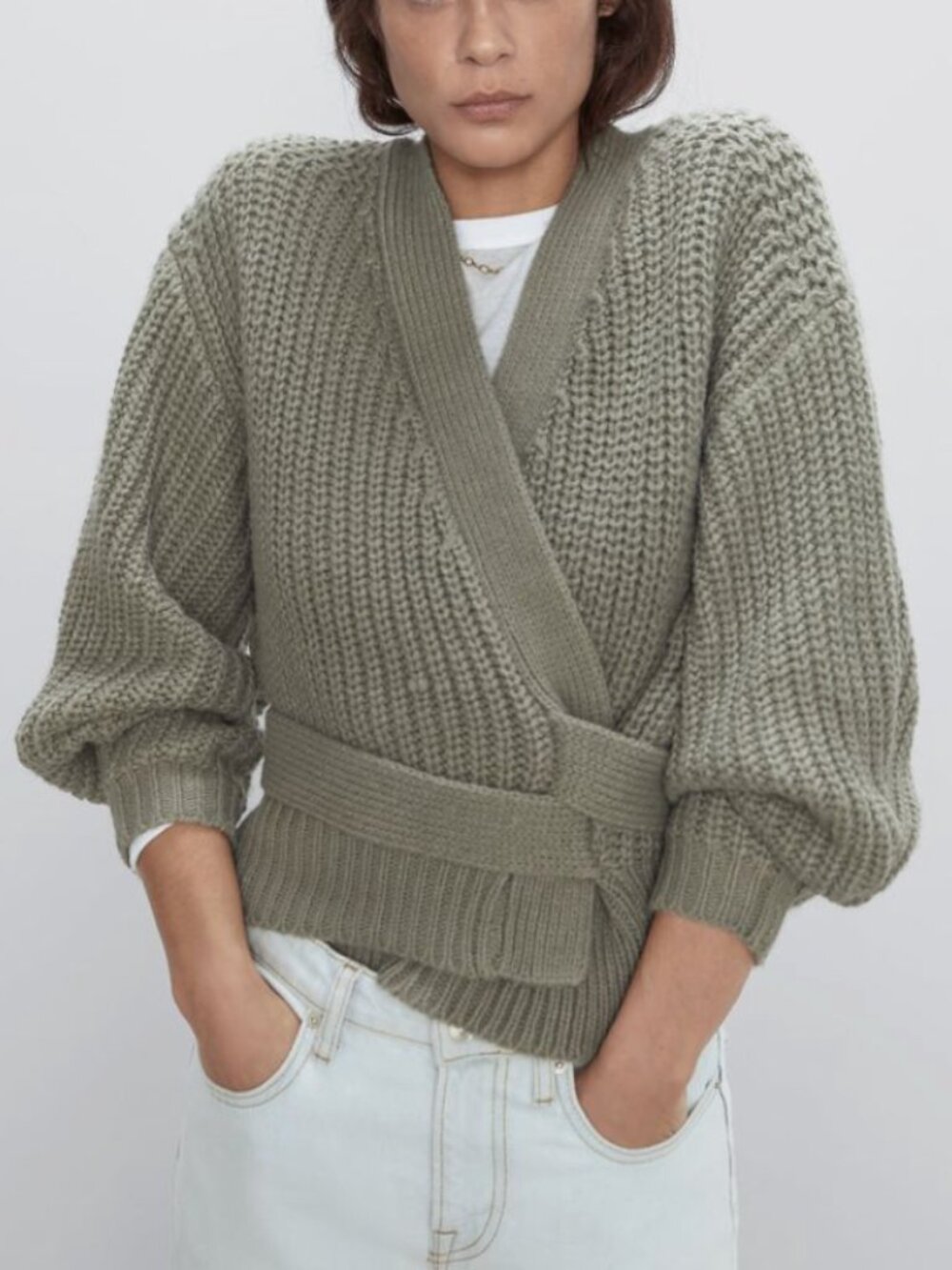 Zara Chunky Knit Wrap Cardigan